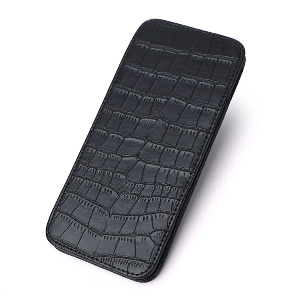 Long Crocodile Print Money Clip Men Multicard Slot Pu Leather Card Case Travel Document Organization Solid Color Women'S Wallet