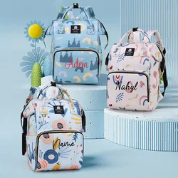 Borsa mamma personalizzata con qualsiasi nome, borsa madre e bambino multifunzionale e alla moda, borsa mamma portatile, zaino passeggino