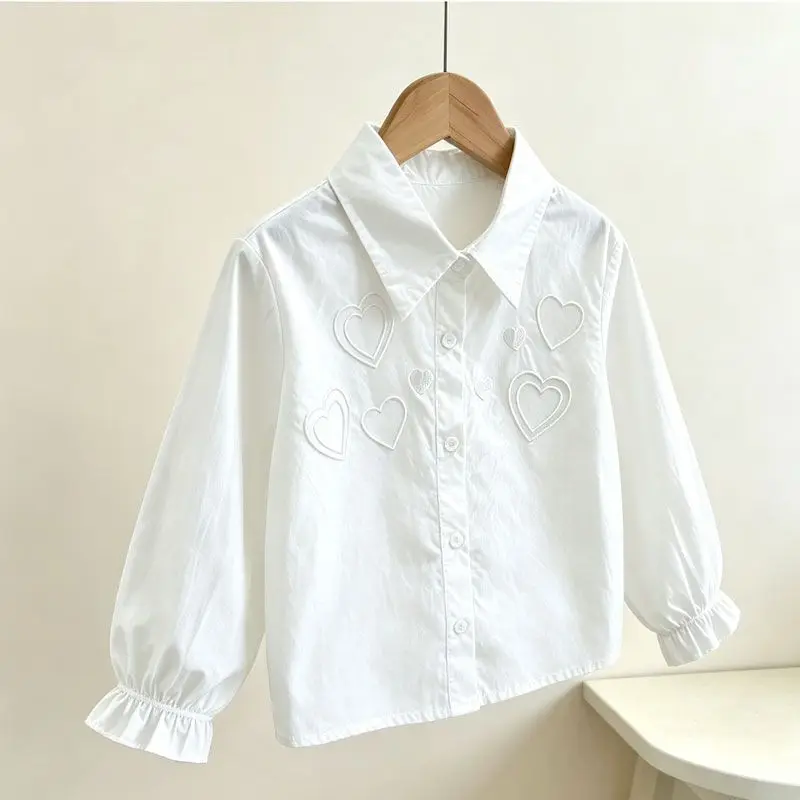 Spring Autumn Girls Shirt Fashion Trendy Tops Kids Blouse Children Clothing