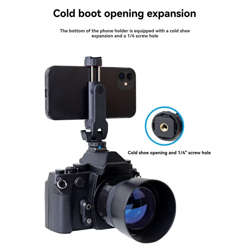 【Last-Chance!】Rotating Phone Clip Camera External Expansion Rack Multi-Function Live Broadcast Fixing Clamp B