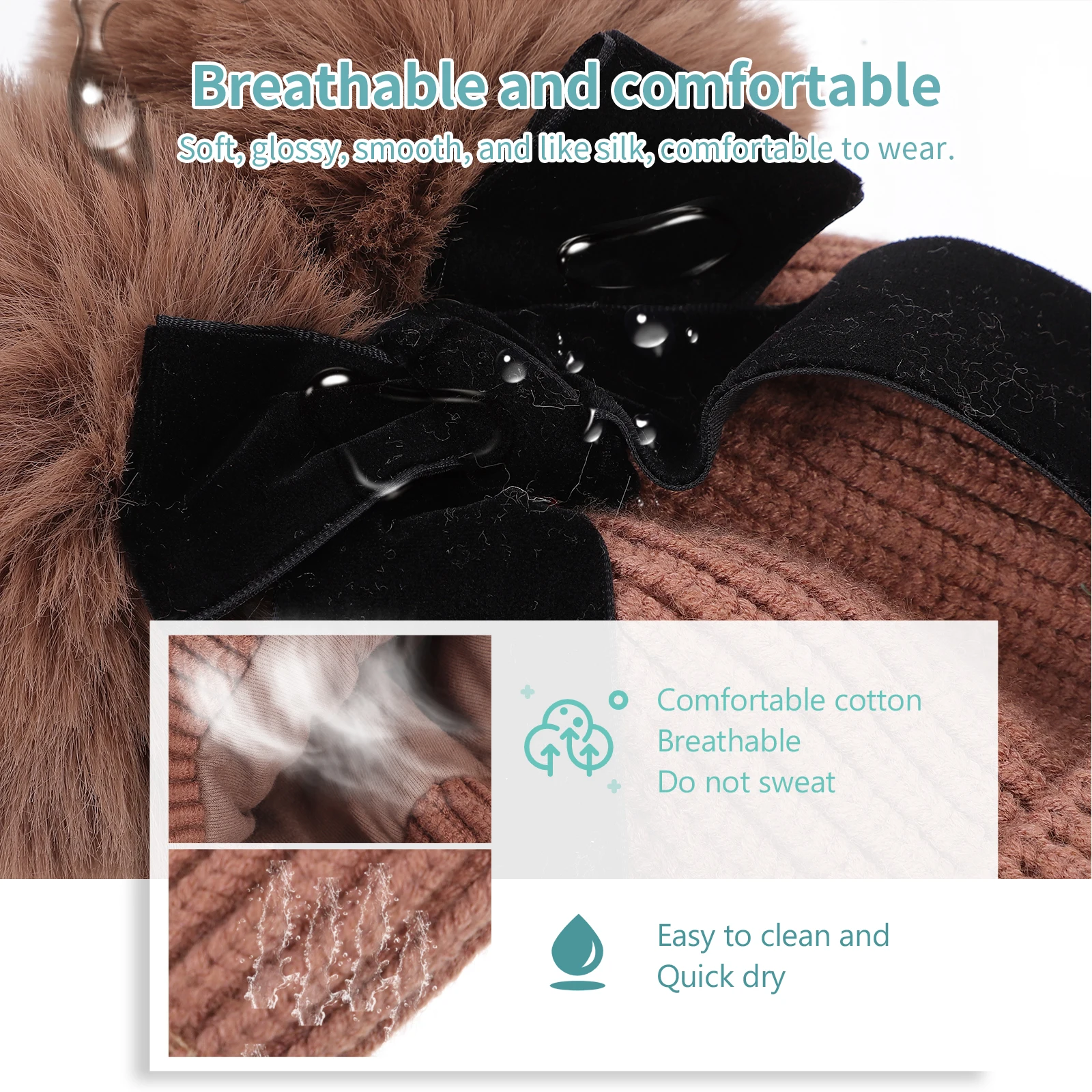 

Children Knitted Hat Kids Winter Warm Knit Hat Baby Toddler Yarn Hats Bow Furry Balls Elastic Soft Bright Matching Clothes