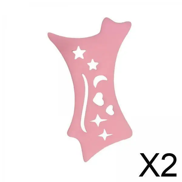 2xEyeliner Stencil อุปกรณ์ทาอายไลเนอร์ซิลิโคนอเนกประสงค์แบบใช้ซ้ำได้สำหรับเลดี้ พิงค์