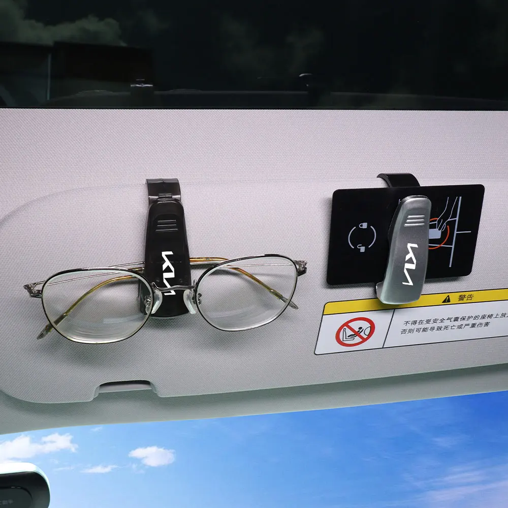 Car Sun Visor Glasses Clip Card Ticket Holder Storage Fastener For KIA Sportage Rio Ceed Morning Proceed Picanto Sorento Optima view 2