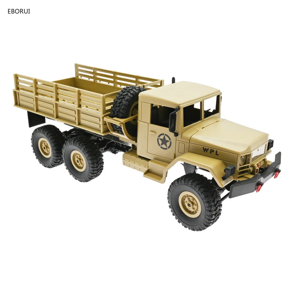 WPL B16 RC Military Transpotr Truck 1/16 2.4G Full Proportional 6WD Crawler Off Road RC Car With Light RTR Gift Toy for Kids