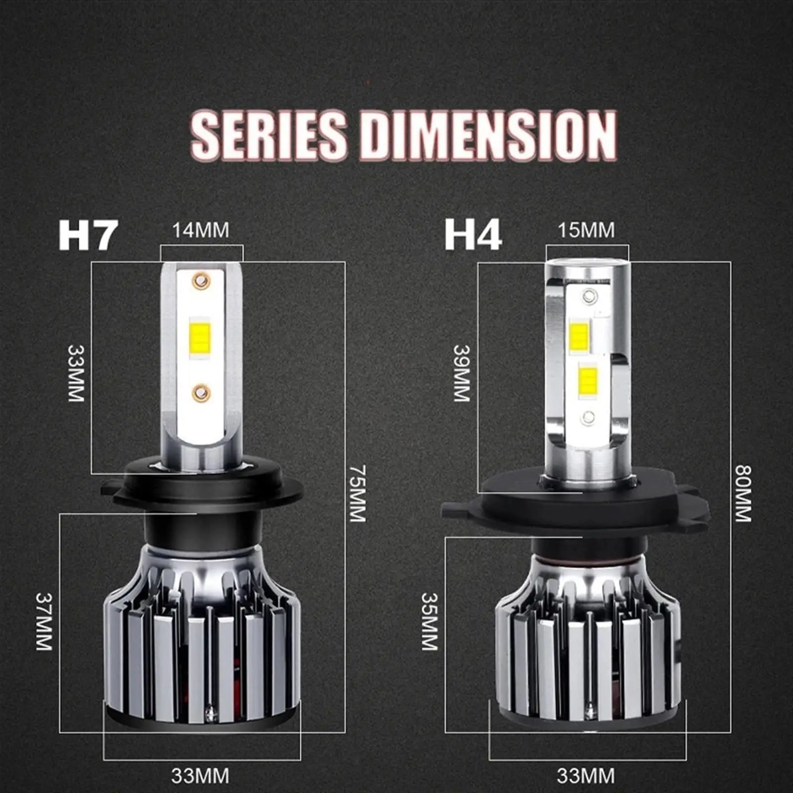 2pc 30000LM Led Car Bulb Canbus Fog Light and Powersports Headlights 5570 CSP 6000K Cars Light H1 H4 H7 H11 H13 9004 9005 9006