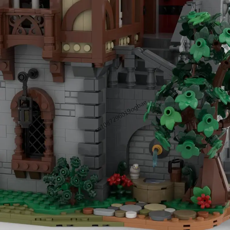 جديد 5756 قطعة Moc الأوروبية القرون الوسطى عرض الشارع غريفين برج القلعة نموذج Diy بها بنفسك الأفكار الإبداعية الاطفال لعبة هدية عيد ميلاد لغز مخصص
