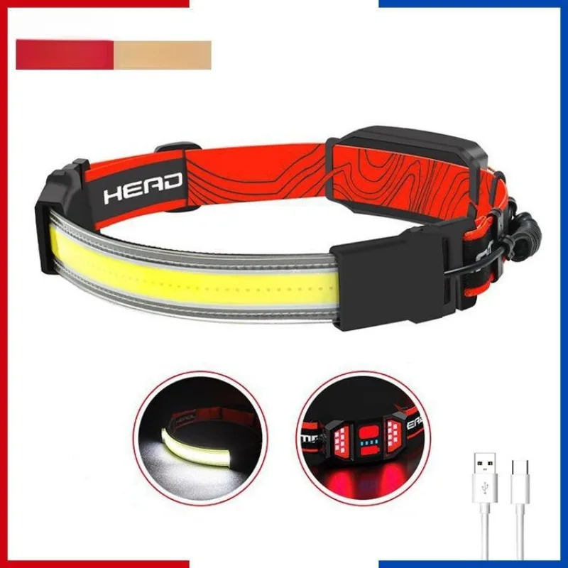 

Яркий налобный фонарь COB — литий-ионный аккумулятор с длительным сроком службы батареи, зажим для шляпы и крепление на голову, идеально подходит для ночного бега и рыбалки