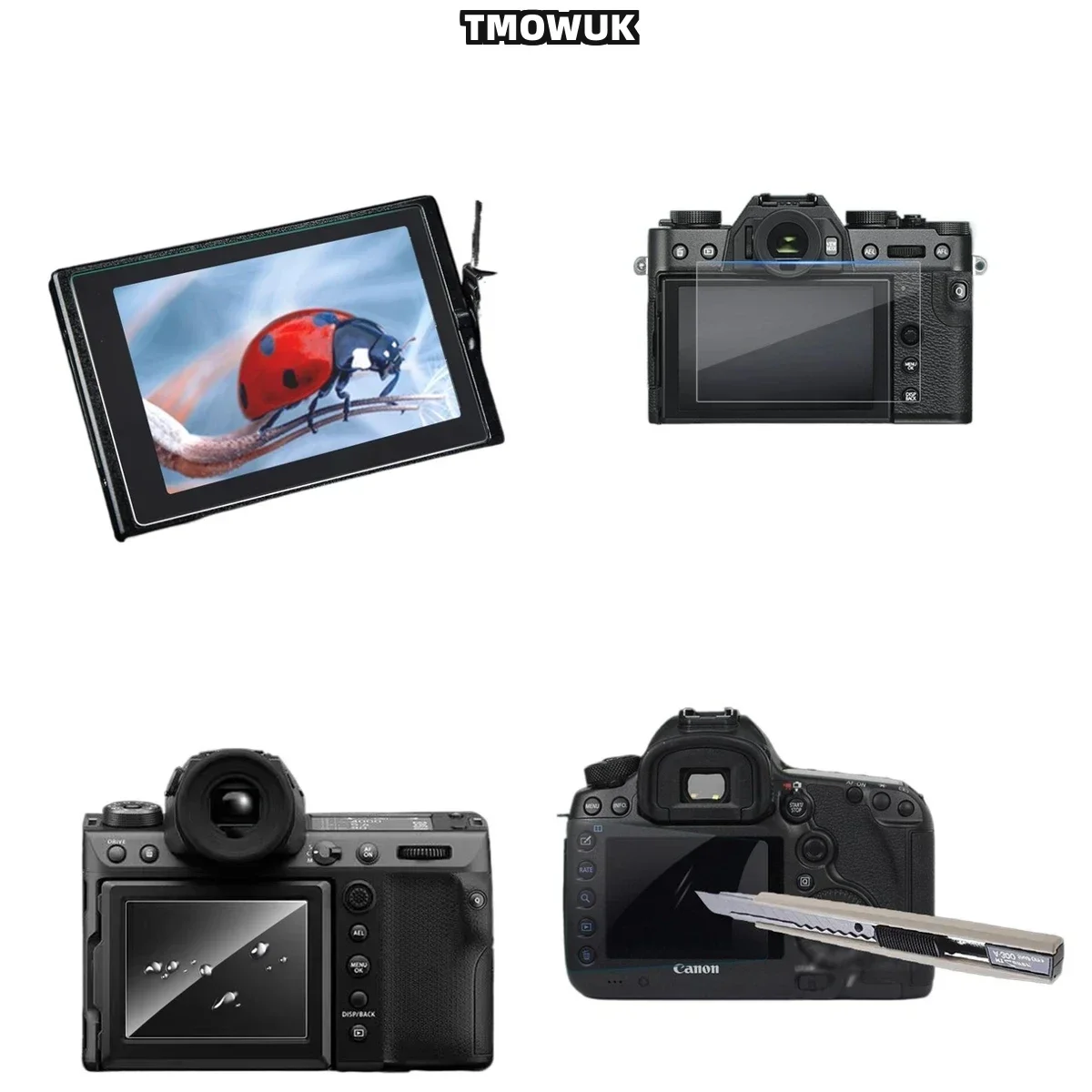 

For Fujifilm X-T1 T2 XA3 XA5 XA10 XA20, Full Coverage 9H Tempered Glass Protection