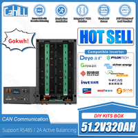 DIY Kits 48V 320ah LiFePO4 Battery Case 51.2V 280ah Box With 2A Active Balancing 16S 200A Smart BT Inverter BMS for Solar Energy