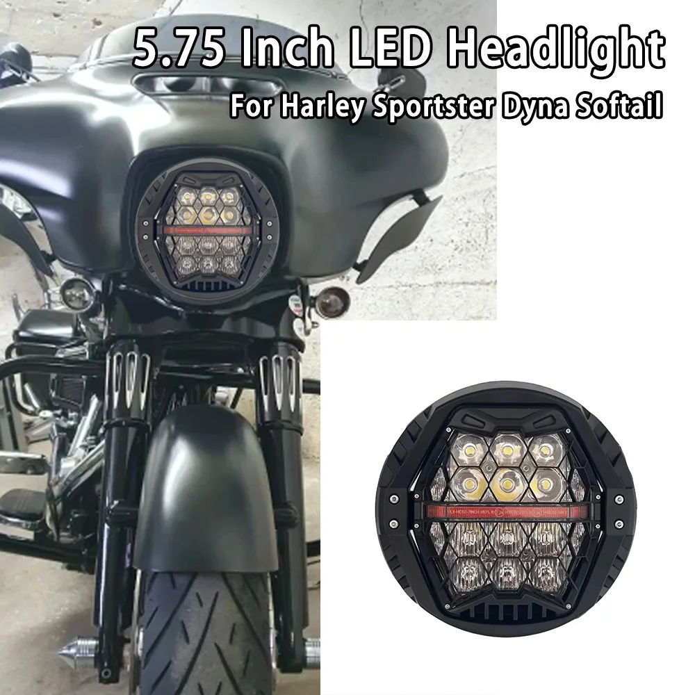 

5.75 Inch Performance LED Headlight DRL E24 For Harley Sportster Dyna Softail Motorcycle Parts Headlamp Amber DRL Hi/Low Beam