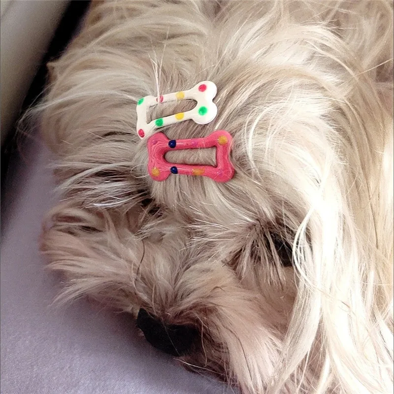 5/10/20pcs Dog Hair Clips Multicolor Barrettes Small Bone Snap Hair Clips for Dog Cat Pet Grooming Bows Pet Hair Accessories