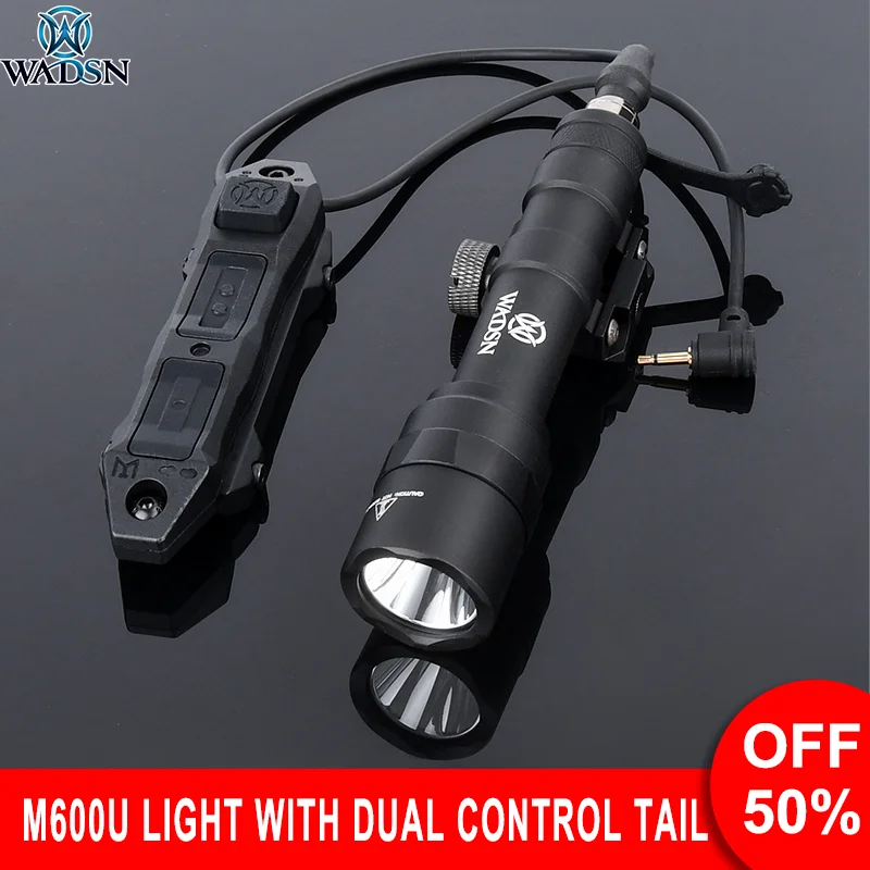 

WADSN M600U Tactical Scout Flashlight With Dual Control Mouse Tail Suitable For 20mm Picatinny Rail Hunting Airsoft Accessories