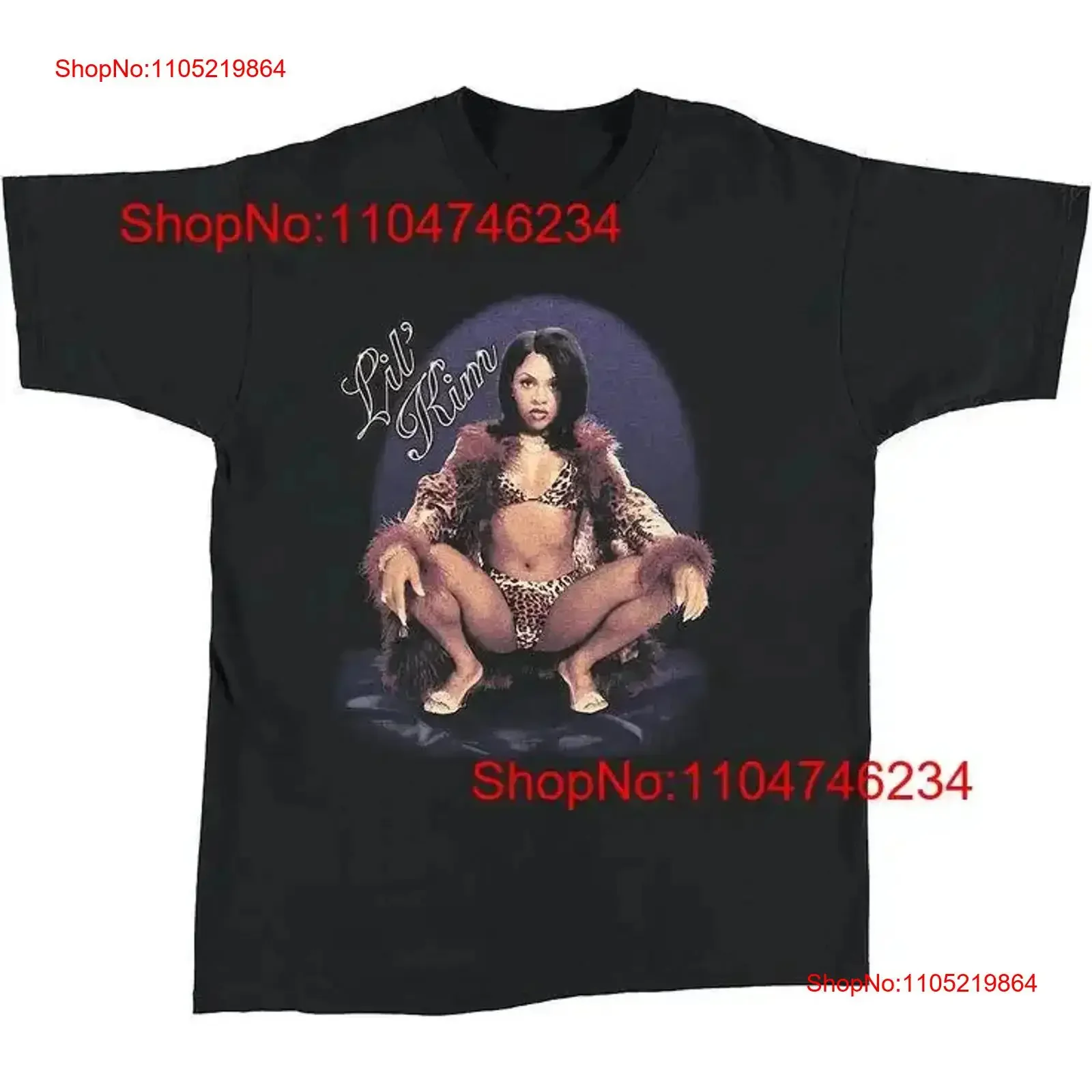 تي شيرت ليل كيم 90s قطن أسود جميع المقاسات عتيق مغسول مريح موضة أوم للارتداء اليومي ناعم وأنيق عتيق #1