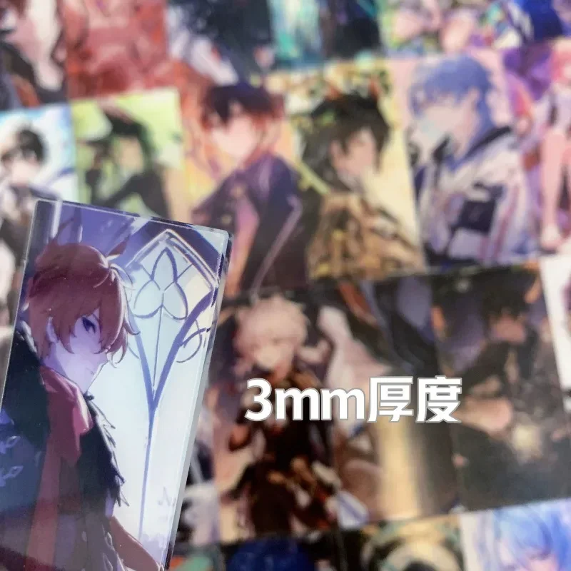 Cartoon Anime Genshin Impact acrylic patch 2/4/6/8cm square sheet charms Handmade DIY keychain PP clip accessory material