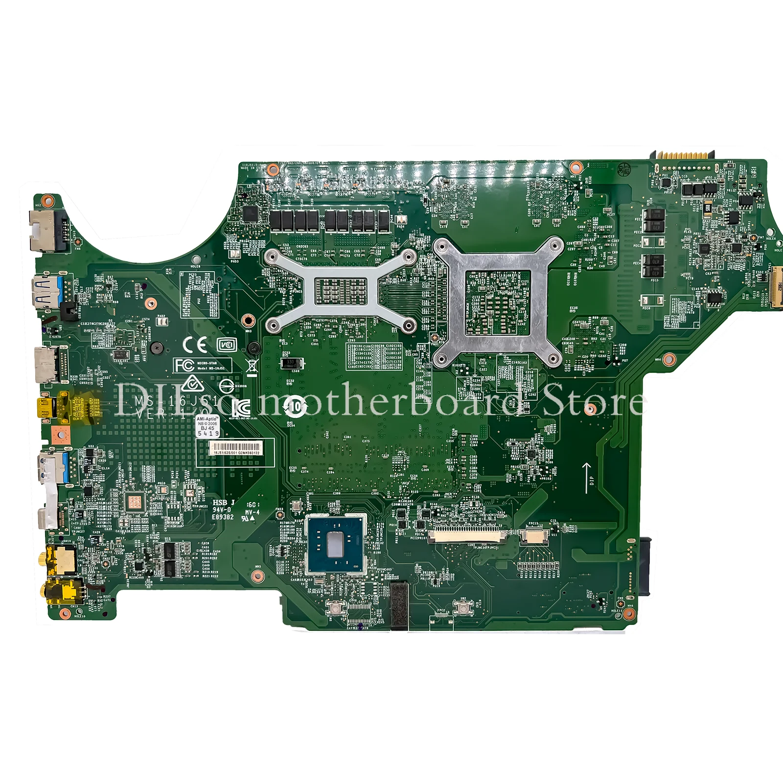 Carte mère d'ordinateur portable MS-16J51 d'EllFU pour gelée MS-16J51 VER:1.0 carte mère d'ordinateur portable avec i5-6300HQ i7-6700HQ GTX950M/960M 100% Test OK