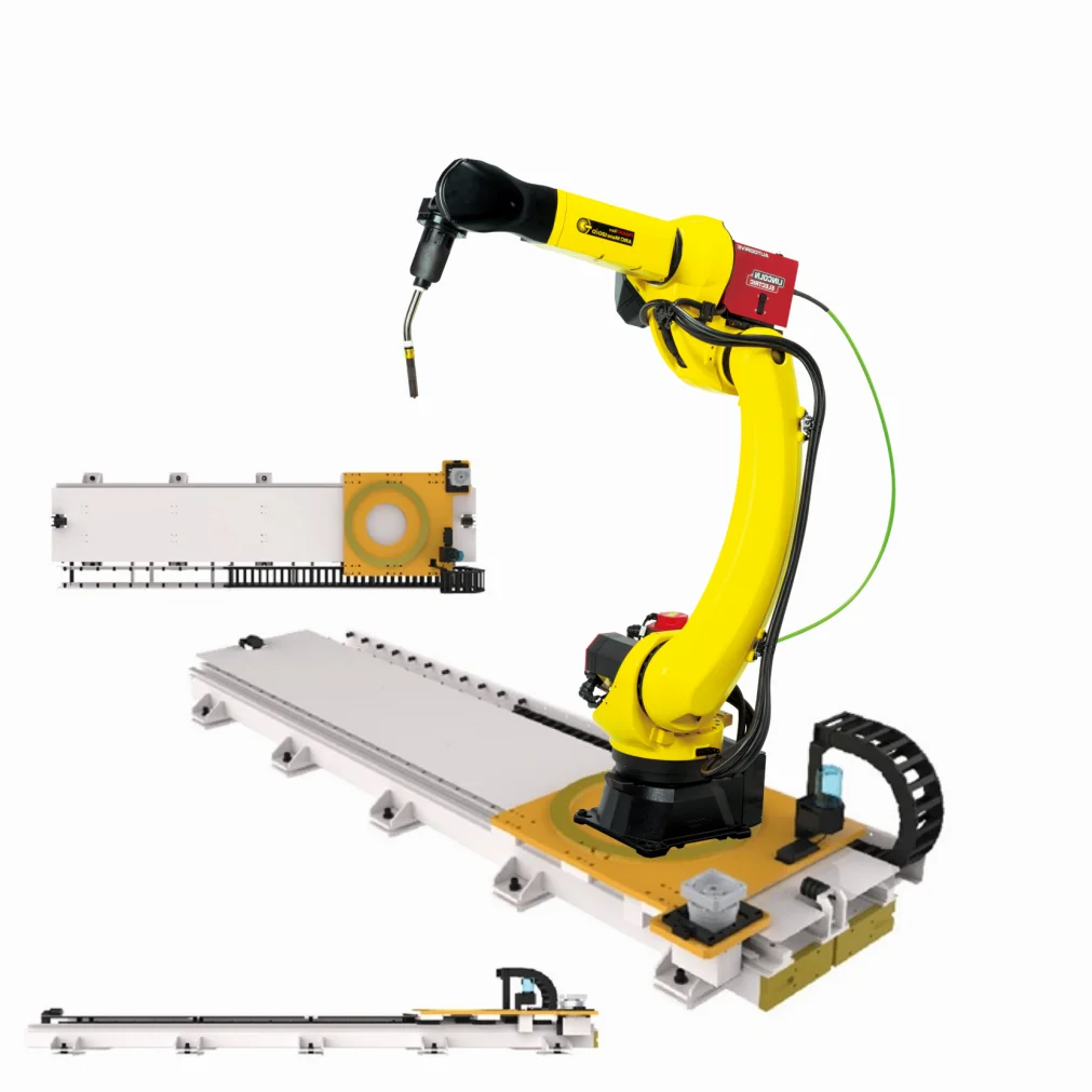 Trilho de guia linear robótico para robô de soldagem Fanuc ARC Mate 120iD Solução para linha de trabalho de robô de soldagem a arco