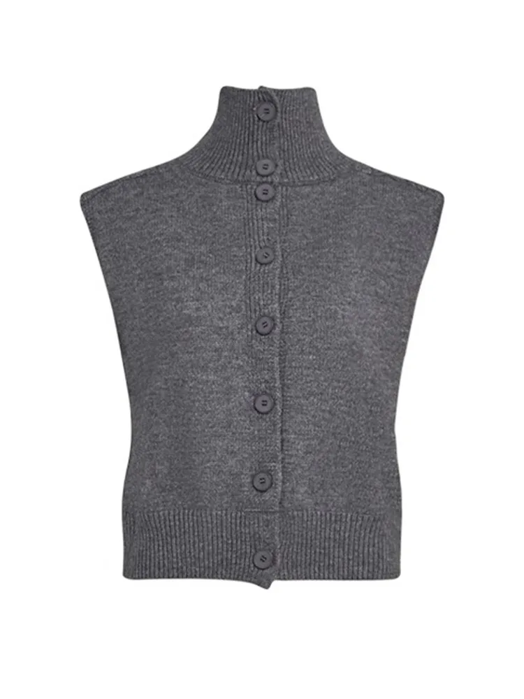 المرأة عالية الياقة محبوك سترة صوف سترة لون نقي تويست الخريف Faion طبقات Svel قمة مريحة #1