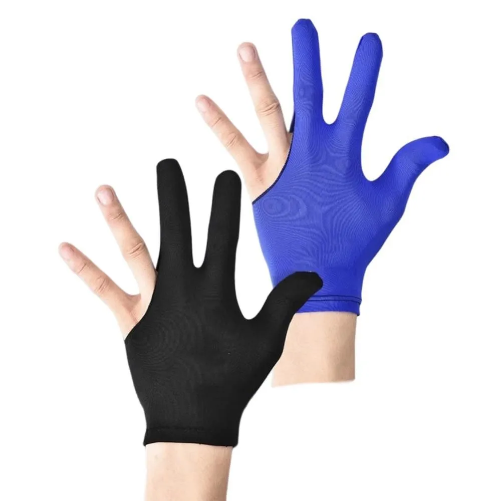 1pc profession elle Billard Drei-Finger-Handschuhe leichte atmungsaktive Spandex-Handschuhe universell für beide Hände Snooker liefert