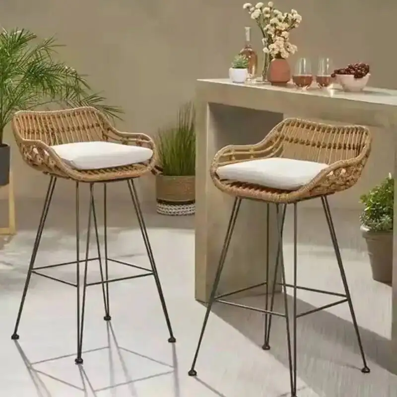 Juego nórdico de 2 sillas de bar modernas, cómodas y modernas, diseño de silla de bar para cocina, taburetes altos, Banqueta Alta Para Cozinha, muebles para el hogar