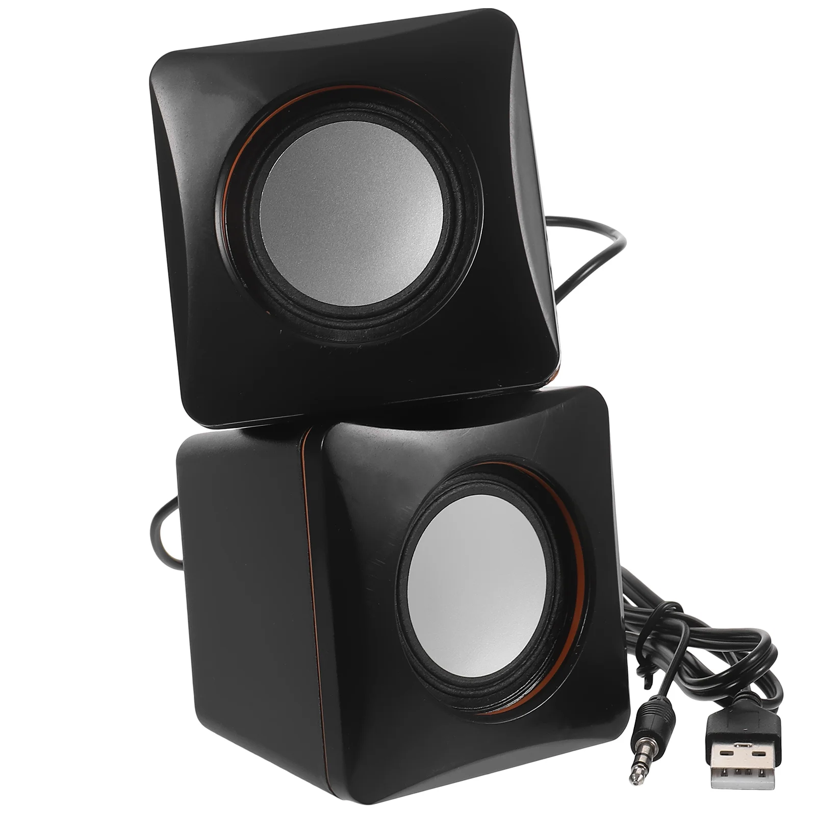 

Mini Speaker Desktop Computer USB Powered Portable Small Multimedia Wired ABS Material Speaker Shell Easy to Clean
