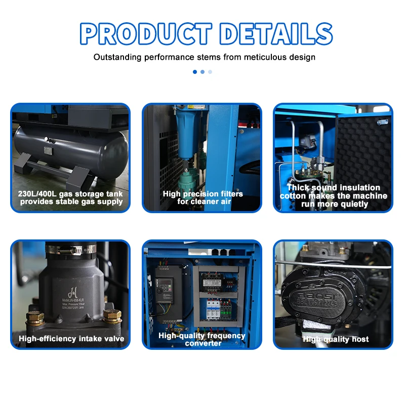 ZAKF 10hp 7.5kw Integrated Screw Air Compressors 230liter 300liter 400liter Laser Cutting All In One Integrated Air Compressor