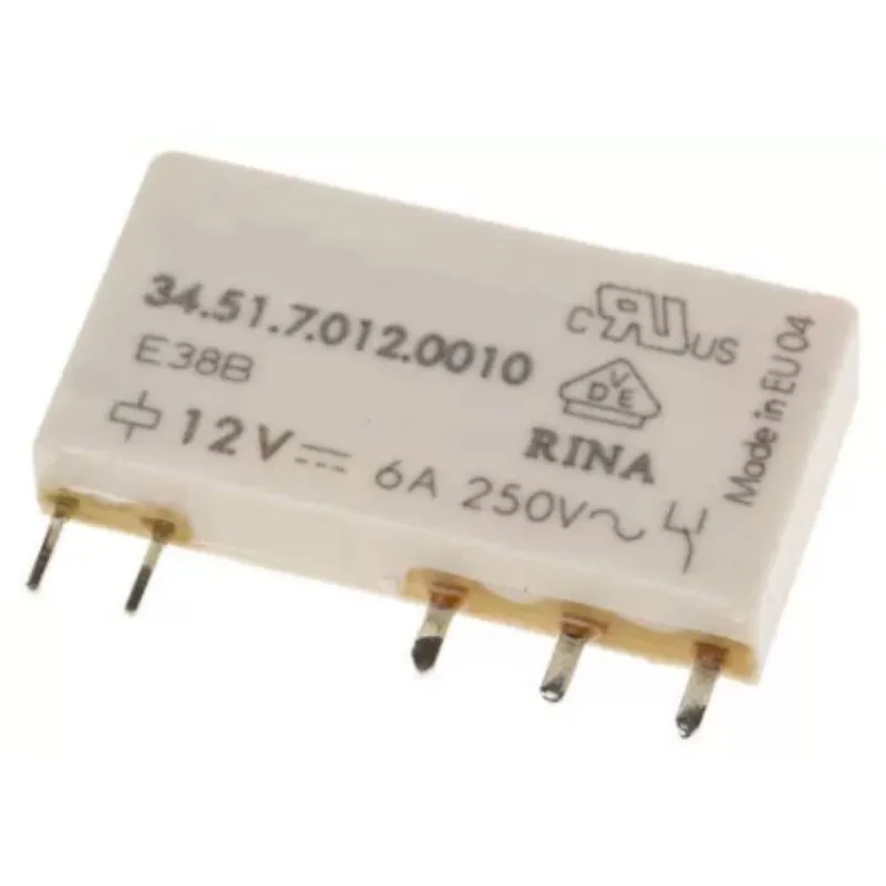 

Free shiping 10pcs/lot relay 12VDC 6A 5PIN 34.51.7.012.0010