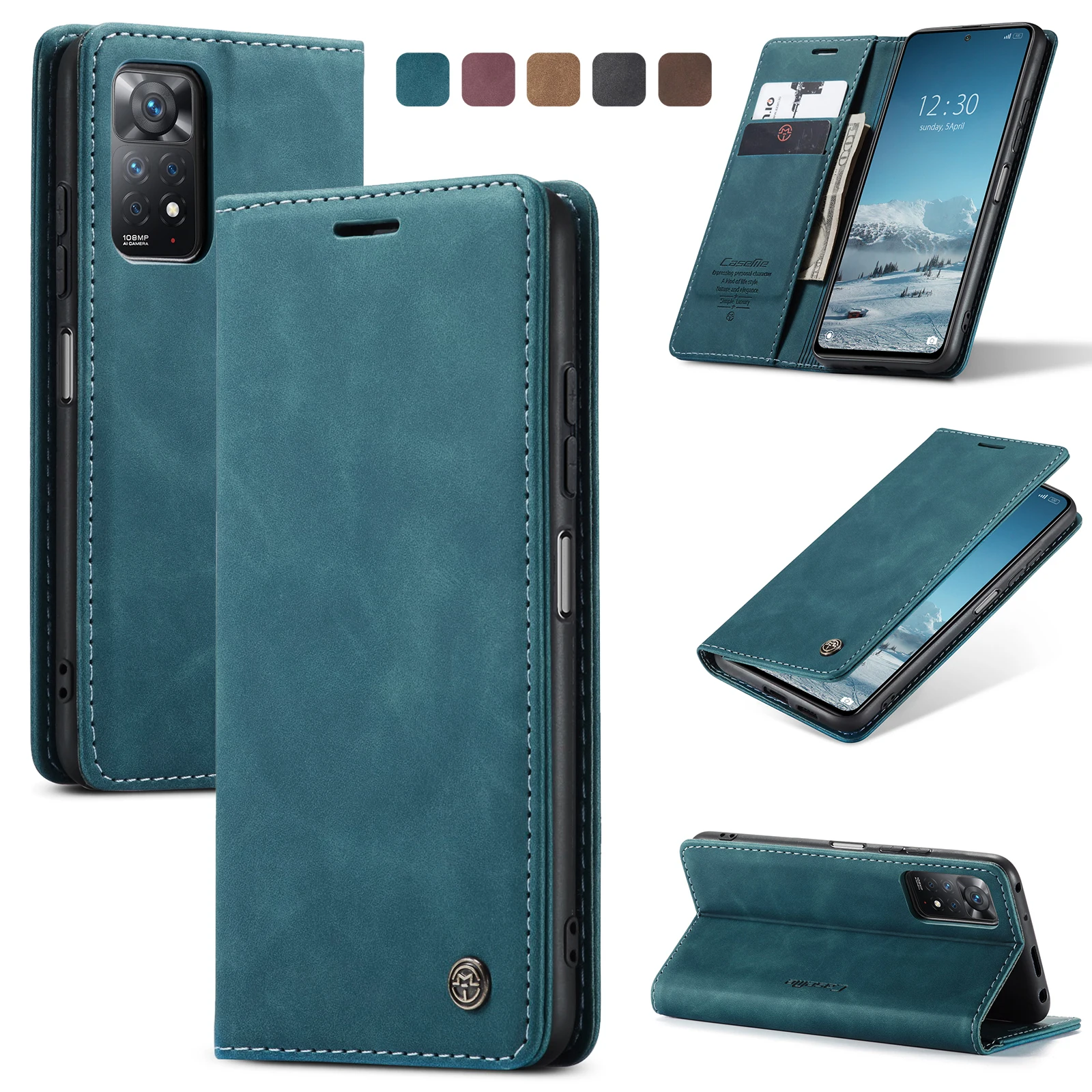 CaseMe Retro Leather Case for Samsung Galaxy S10 e Book Style Flip Wallet Magnetic Cover Card Slots Case for Samsung S10plus S1e