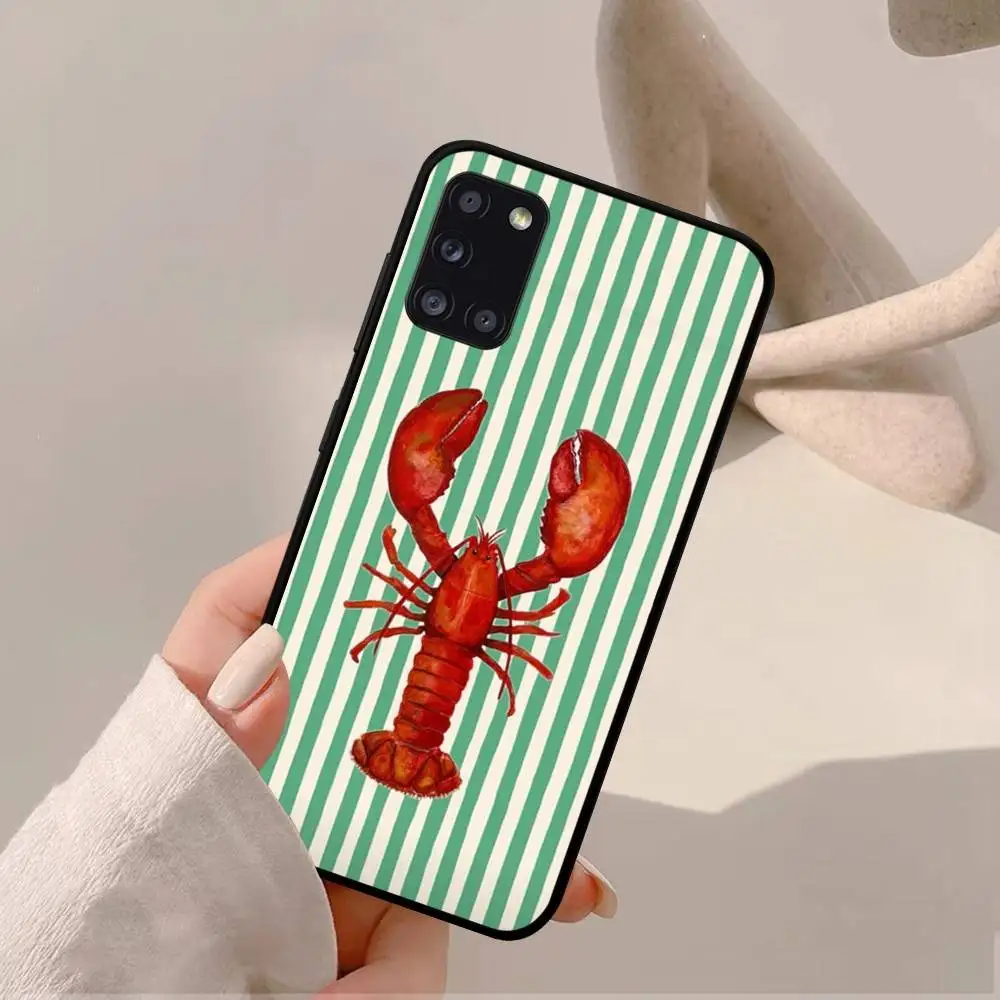 海洋生物、カニ、ロブスターのスマホケース Samsung A52 A53 A21 A32 A13 A12 A71 A31 A51 A40 A72 A73 A70 A22 A42 A50 A30 A20 A21 シェル対応
