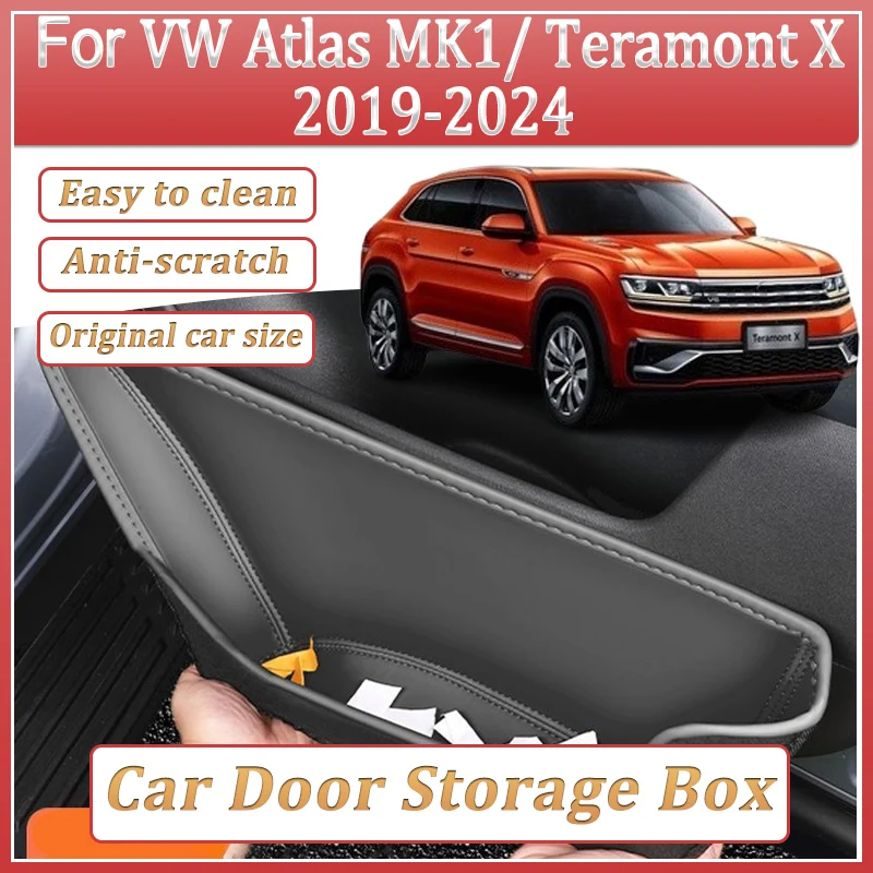 

Auto Door Storage Box For Volkswagen VW Atlas 2024 Accessories Teramont X MK1 2019-2024 Glove Box Storage Barrel Door Slot Tools
