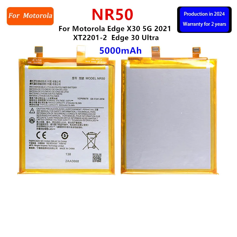 

100% Original NR50 5000mAh Battery For Motorola Edge X30 X30 5G 2021 XT2201-2 Edge 30 Ultra Phone Batteries