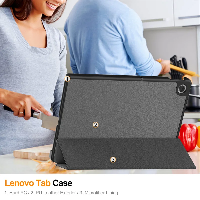 Etui na Lenovo Tab 10 1 2025 TB311FU 10,1 cala, składane na trzy części, magnetyczne etui na tablet Lenovo Tab TB311FU z funkcją automatycznego wzbudzenia i uśpienia. — zdjęcie produktu 6