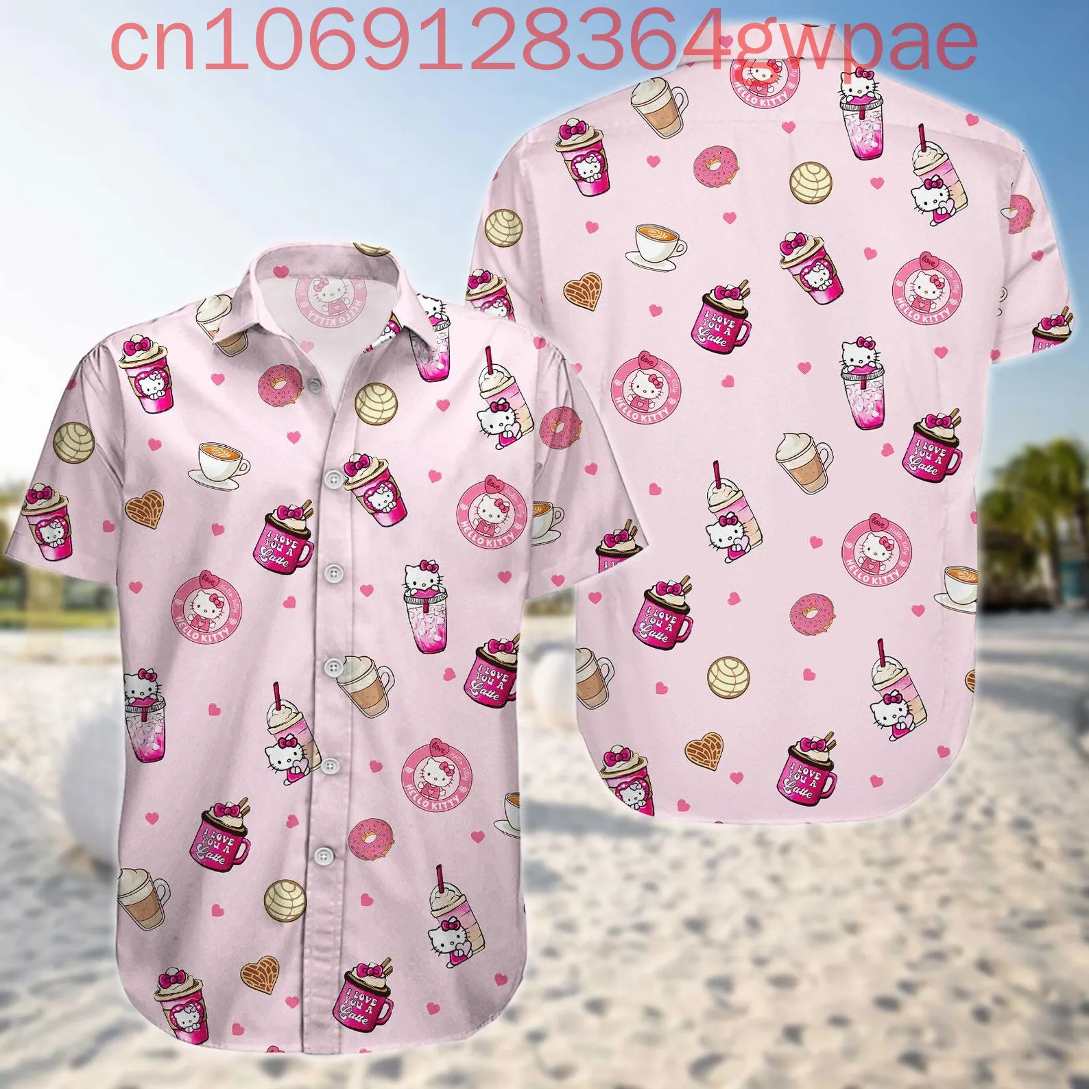 

3D Print Hello Kitty Women's Shirt Summer Casual Vacation Short Sleeve Hawaiian Shirt Hellokitty Fashion FShort Sleeve Shirt