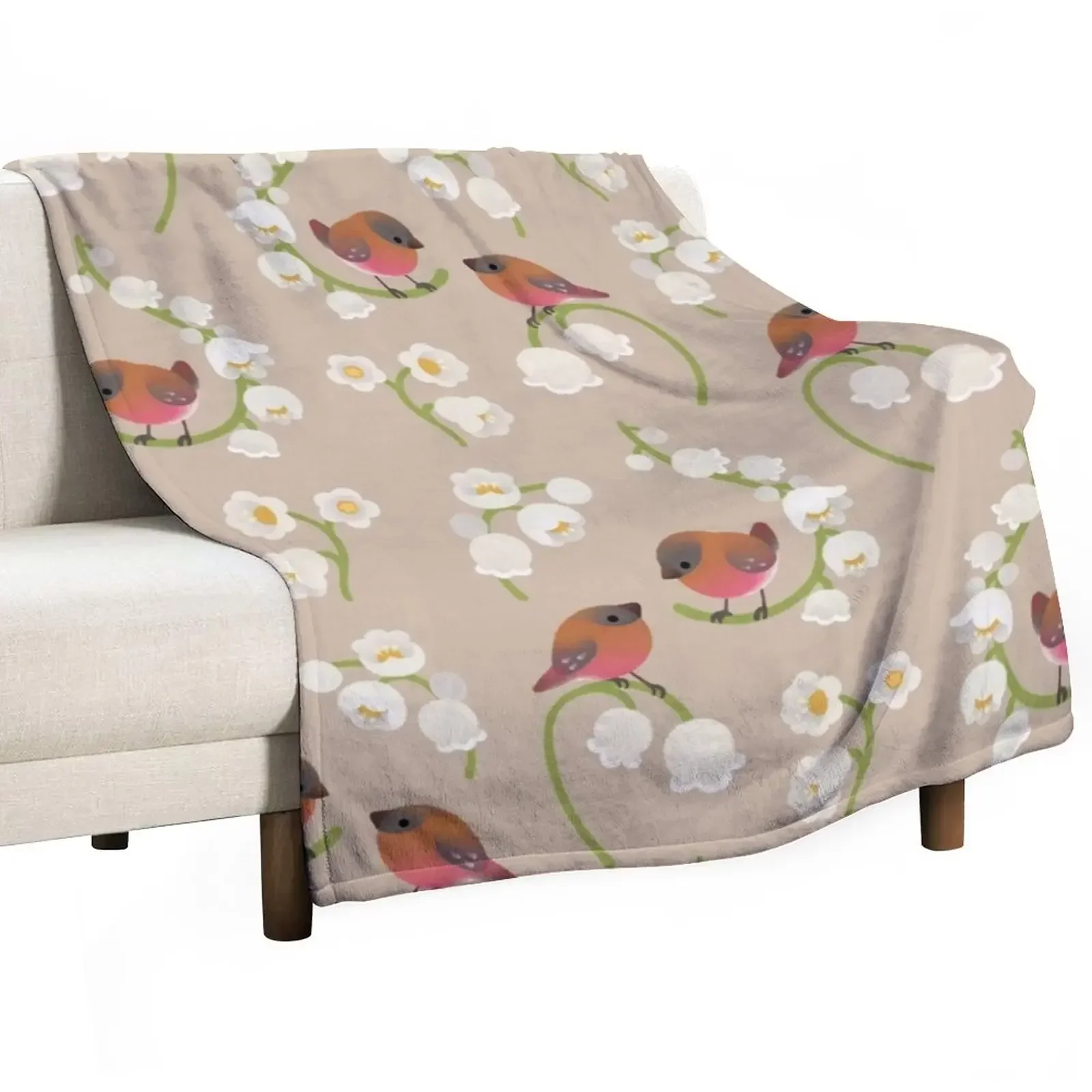 Brown capped rosy finch Throw Blanket Soft Big Sofa Quilt Sofa Bed Blankets