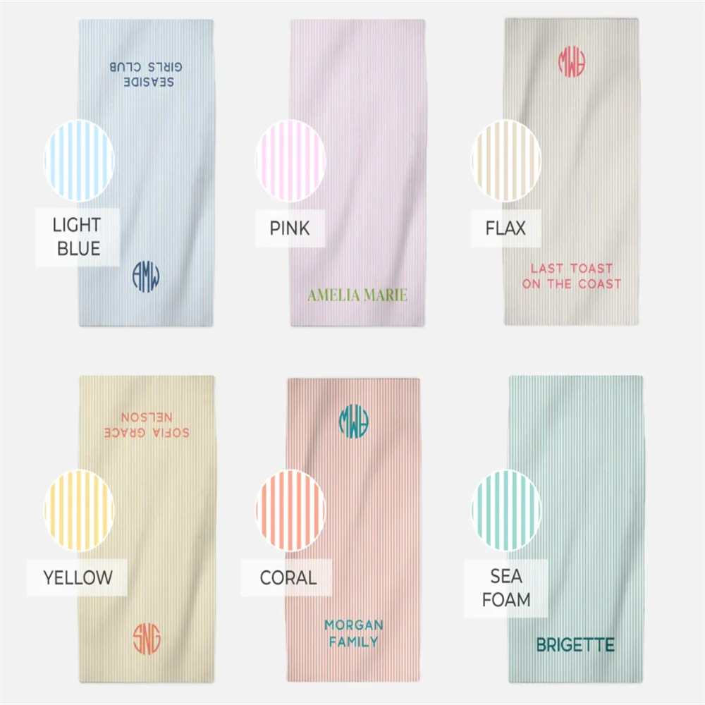 1pc Custom Name Beach Towel Personalized Microfiber Towel for Wedding Party Souvenir for Beach Swimming Bath Yoga Seaside