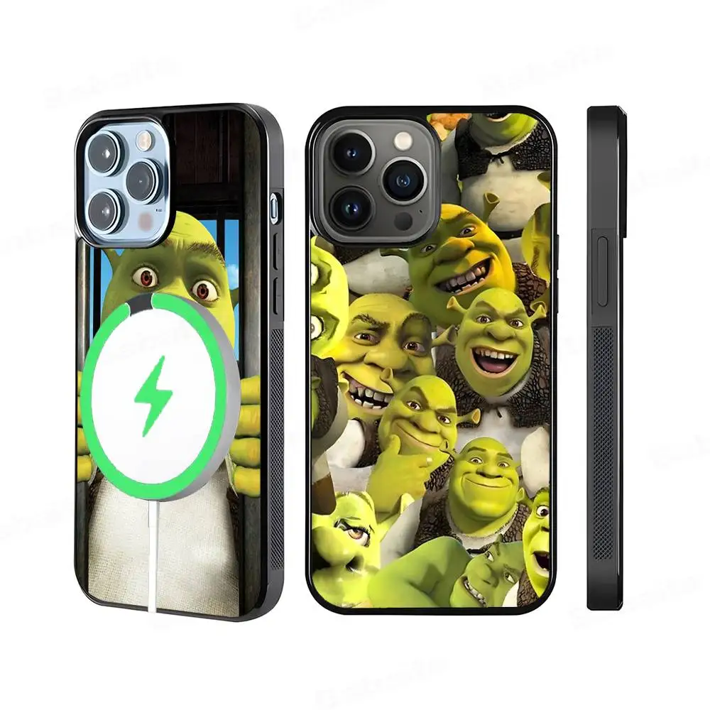 

Cartoon S-Shreks Phone Case Magnetic Case For IPhone 16 14 13 12 11 15 Pro Max Plus For Magsafe Wireless Charge Cover