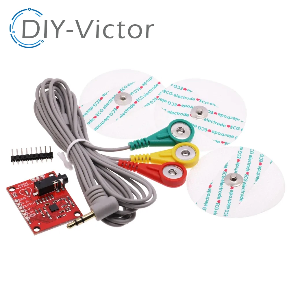 Ecg module AD8232 ecg measurement pulse heart ecg monitoring sensor module kit for Arduino