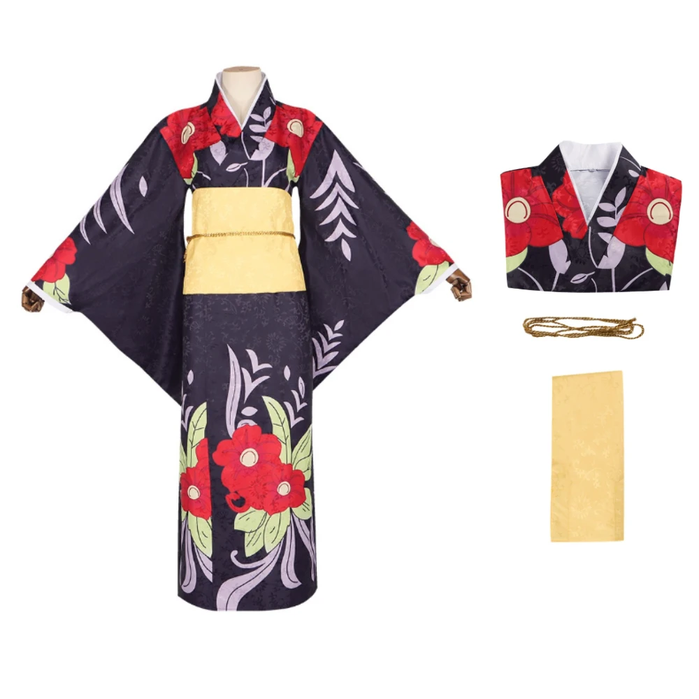 

Anime Demon Tamayo Cosplay Costume Kimetsu Japanese Printing Kimono Haori JapaneseMan Woman Halloween Suit