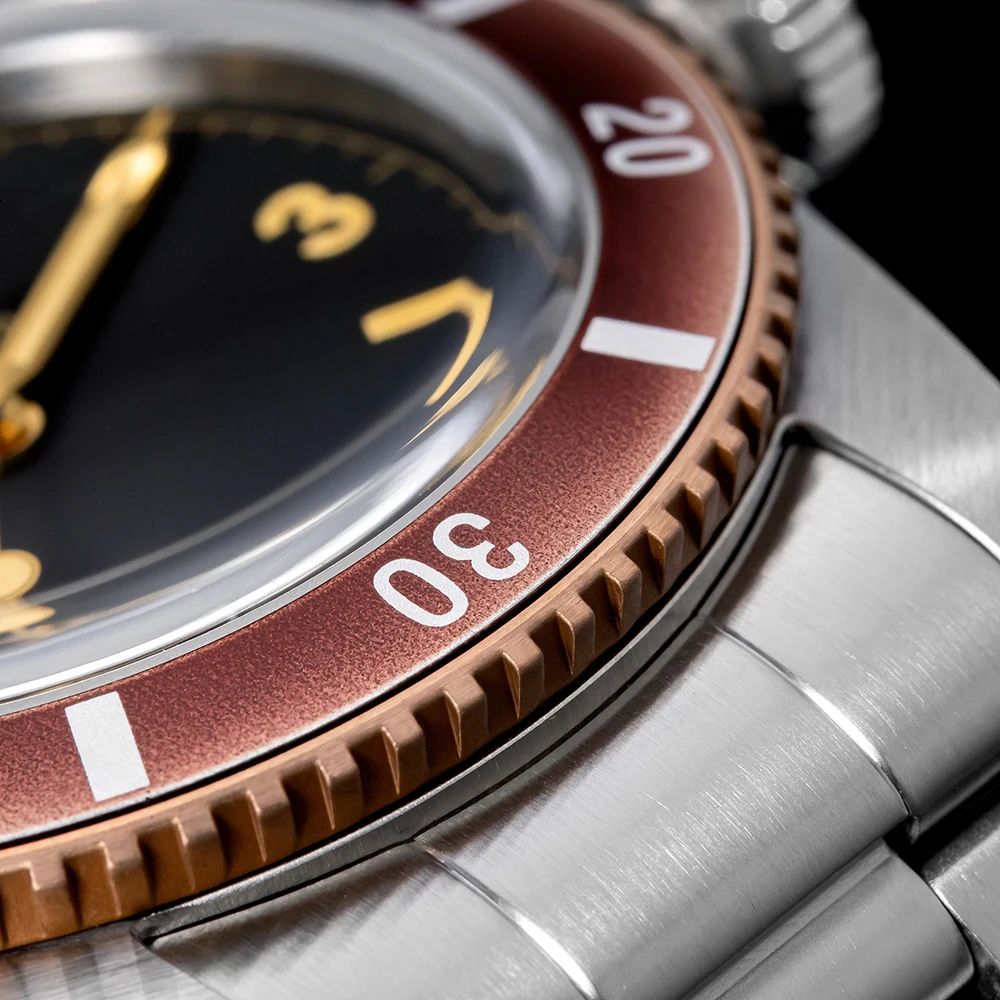 Thorn T028 Bronze Dive Watch PT5000 Automatic Movement Mechanical Watches Aluminum Bezel Sapphire 37mm Men Wristwatch view 6