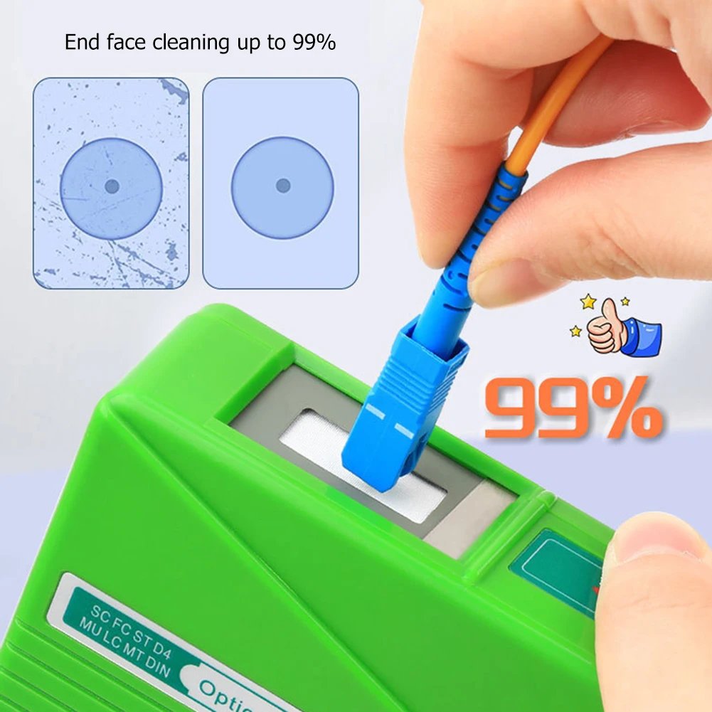 KCC-55 Optic Fiber End Face Cleaning Box for SC FC ST MU LC MPO MT MTRJ Pigtail Fiber Wiping Optical Connector Cleaner Tools