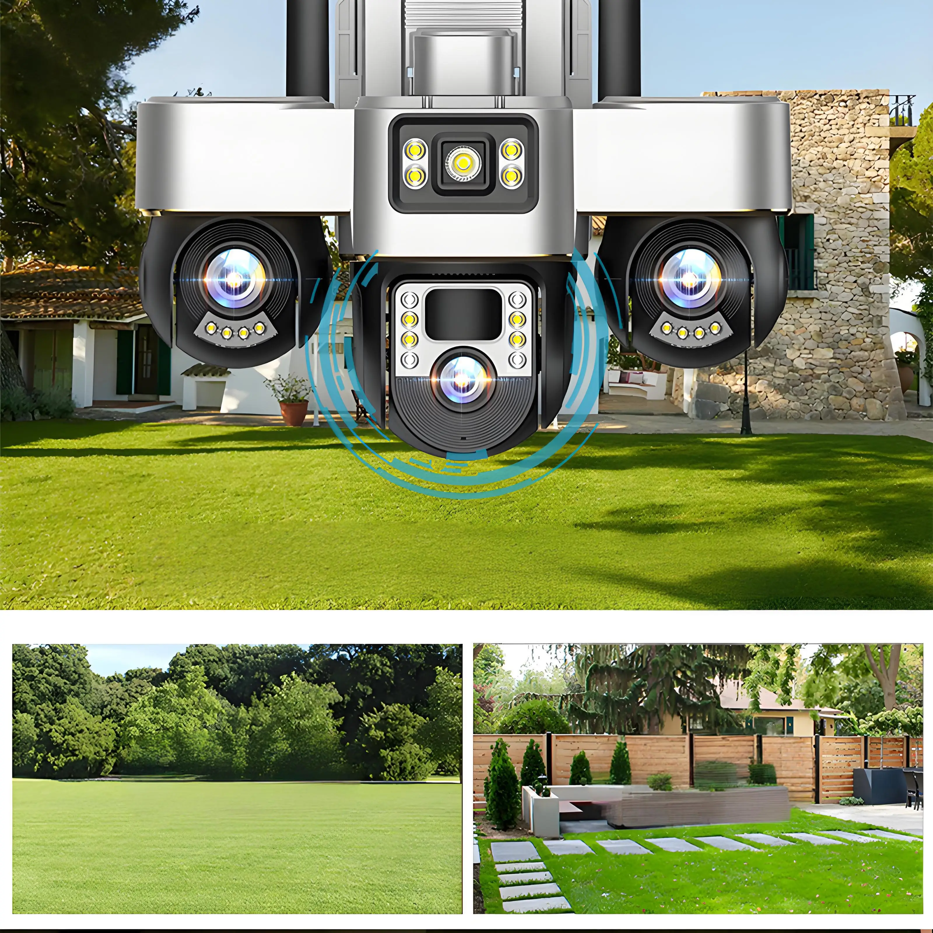 كاميرا CCTV تعمل بالطاقة الشمسية بدقة 6 ميجابكسل مع لوحة طاقة SIM 4G PTZ الضوئية للمنزل والمزرعة #2