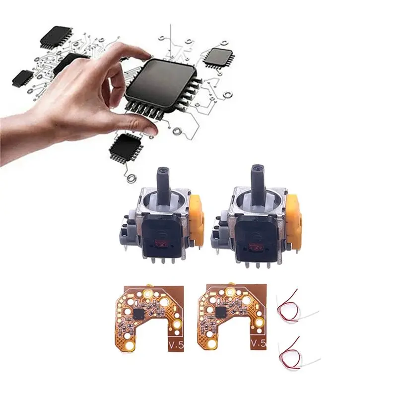AB25-2PCS Hall Joystick+Calibration Board For PS4 Gamepad Hall Effect & Hall Joystick Center/Outer Ring Calibration