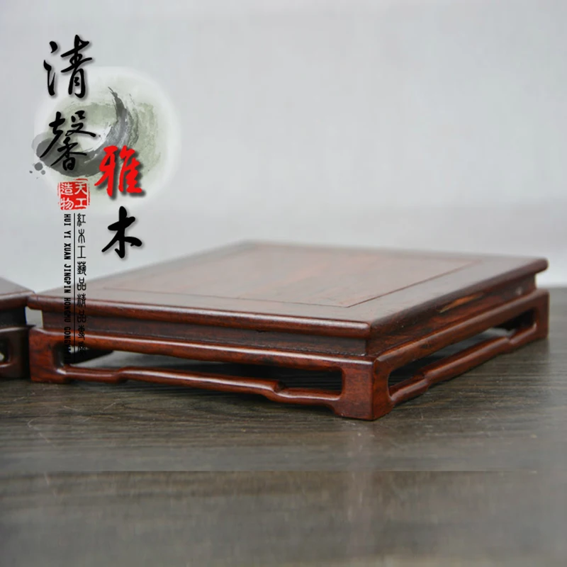 Red Wood  Rectangular Pedestal  Stone Vases Bonsai Disply Tray Min Dynasty Type Furnishing Articles Of Buddha Base