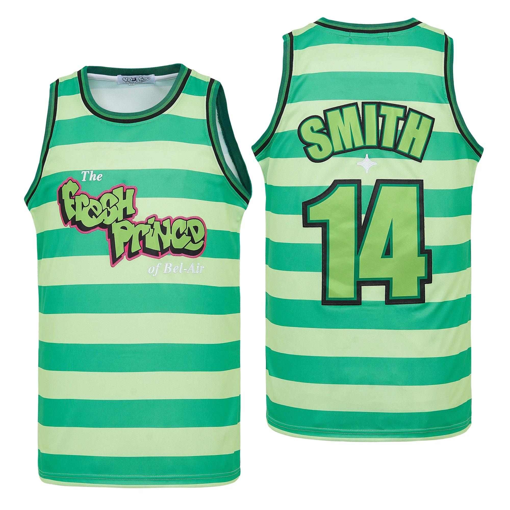 

Basketball jerseys FRESH PRINCE 14 SMITH jersey High quality Sewing Embroidery Outdoor sportswear Hip Hop Movie 2024 Green White