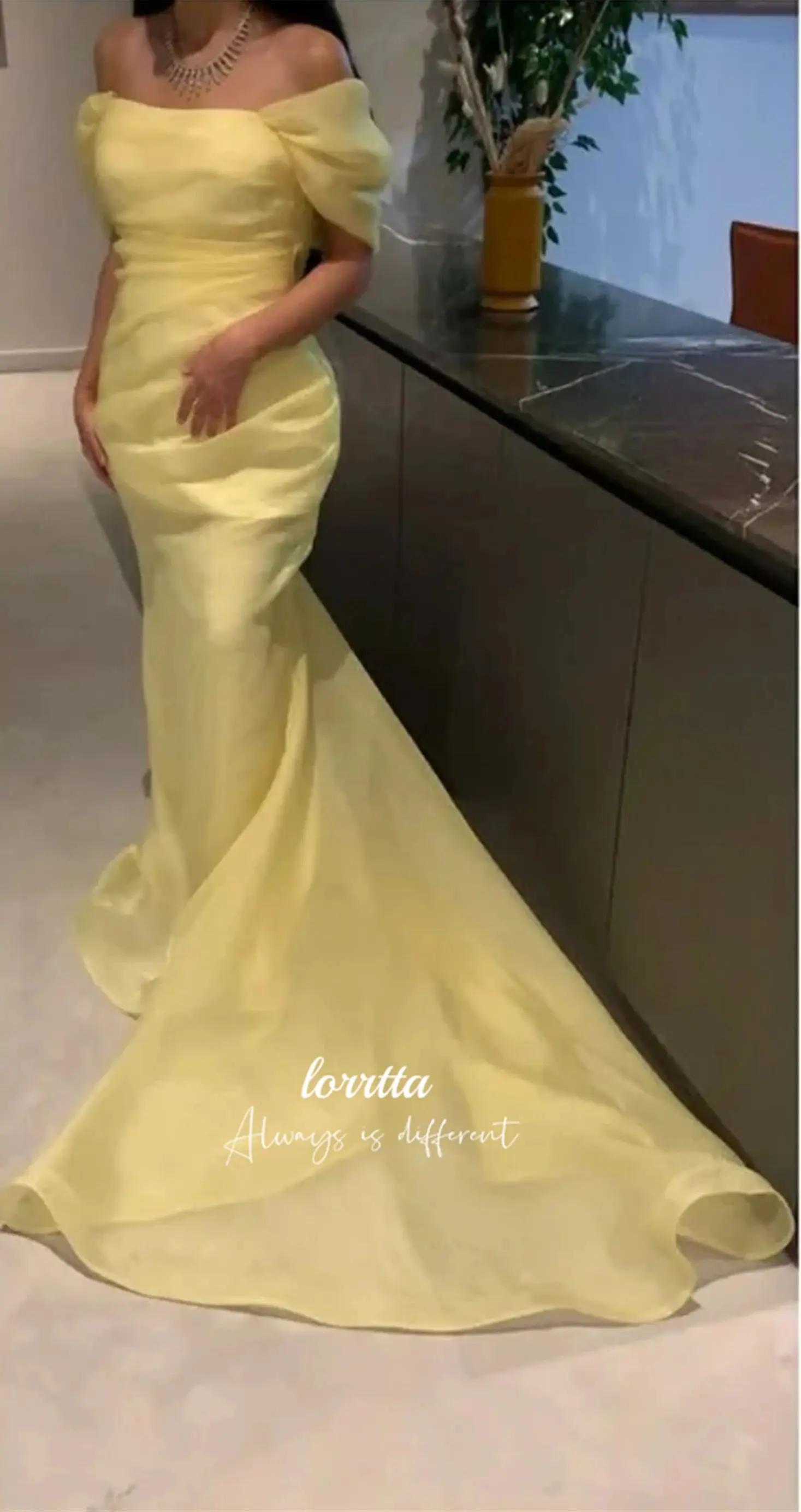 

Lorrtta Eid Dress Yellow Grace Party Organza Ball Gown Mermaid Graduation Dresses for Formal Occasions Robe Soiree De Luxe 2024