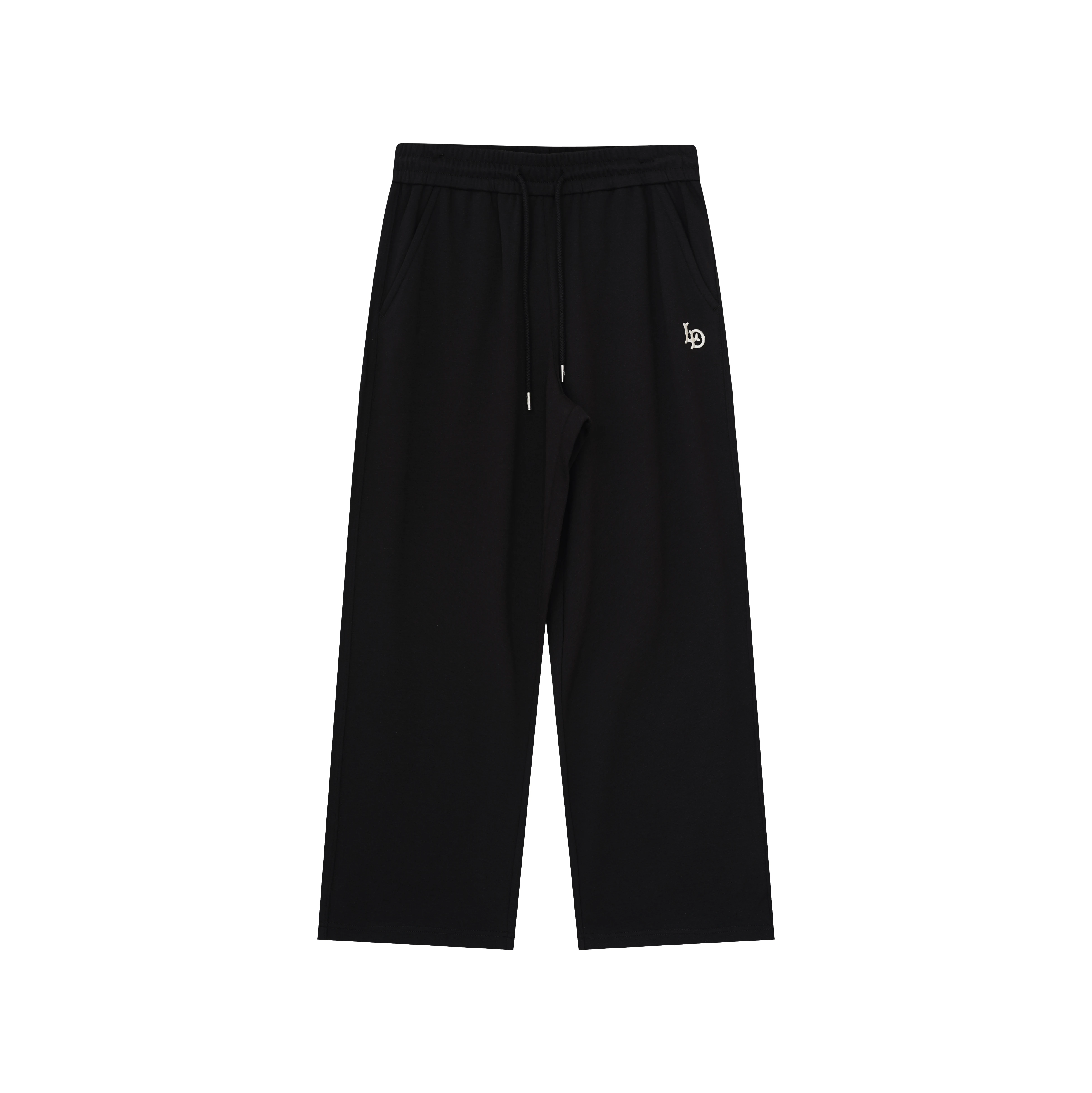 LONSDALE Men's Black Straight Leg Casual Pants Loose Fit Comfortable Drawstring Trousers Versatile Long Trousers