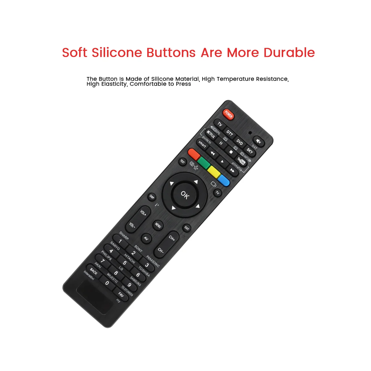 4 in 1 Universal Remote Control for TV DTT DVD SKY One-Key Search Automatic Matching