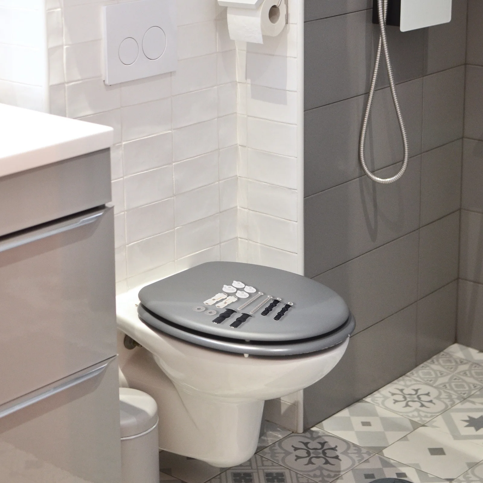 

1Set Toilet Seat Installation Parts Durable Stainless Steel Rubber Fine Craftsmanship Practical Housewarming Gift