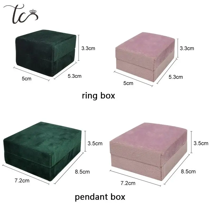 Velvet Ring Locket Necklace Box Earrings Organizer Jewelry Packaging Container Box Packaging Jewelry Box