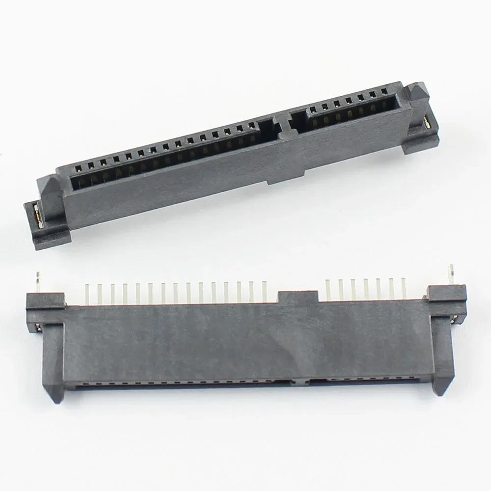 50pcs SATA Connector 7+15 22 Pin Female Straight Single Row Interface Socket Adapter Port For Hard Drive HDD 22P