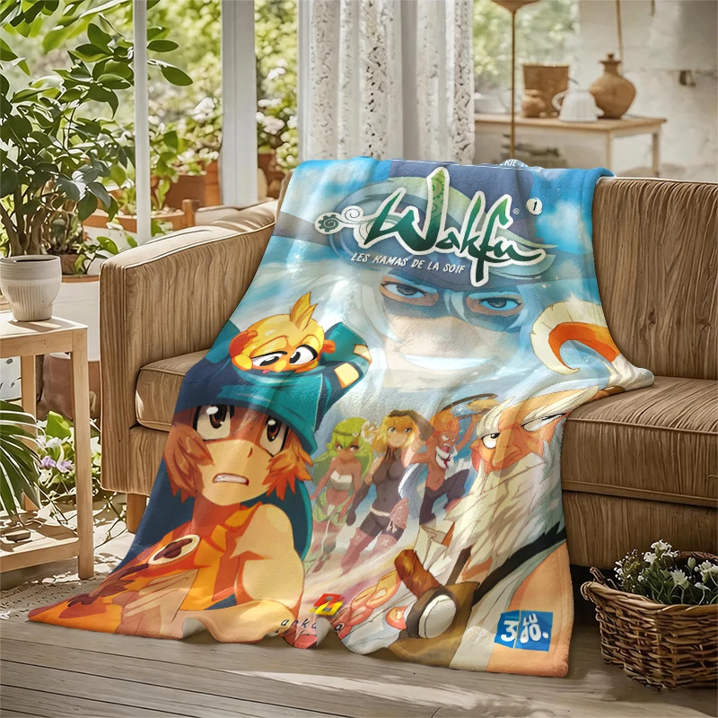 Game W-Wakfu Ultra-Soft Fluffy Flannel Blanket Super Cozy Lightweight Bed Blanket for Halloween Sofa Bed Christmas
